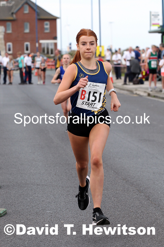 Womens under-17s 2021 Northern 6 and 4 Stage and Young Athletes Road Relays, Redcar. Photo: David T. Hewitson/Sports for All Pics